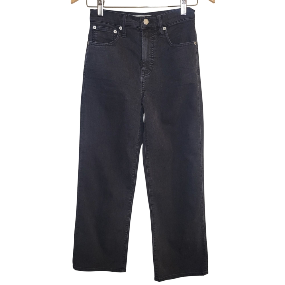 Madewell Slim Wide Leg Crop Black Jeans Women's Size 25